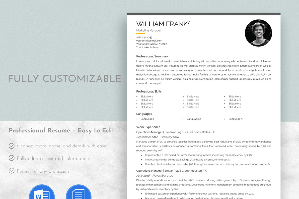 ATS Resume Template, a Resume Template by Anjum Ilyas (Photo 4 of 8)