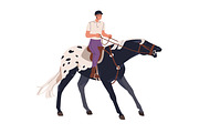 Disobedient horses with riders set, an Animal Illustration by Good Studio (Thumbnail 4 of 8)