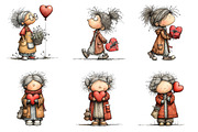 Quirky Elderly Valentine Woman PNG, an Illustration by SinaCreation (Thumbnail 4 of 11)