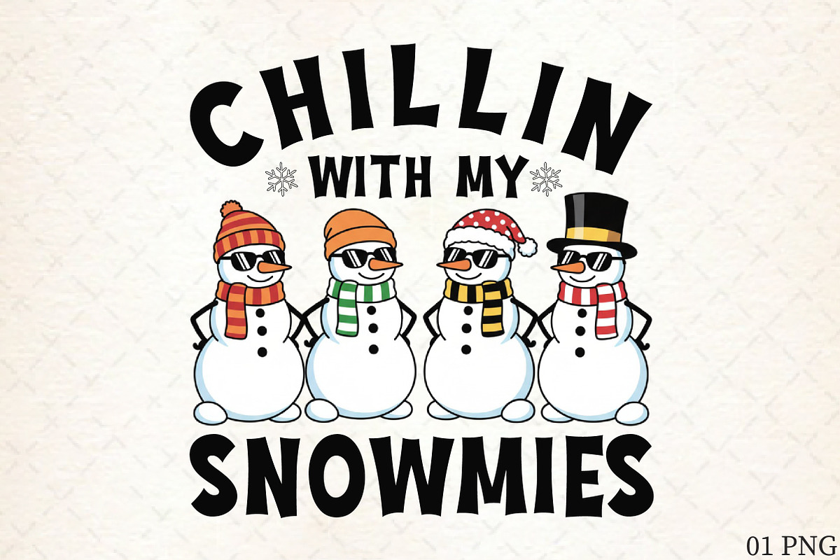 Chillin with My Snowmies PNG, an Illustration by Libby Wishes (Photo 1 of 6)