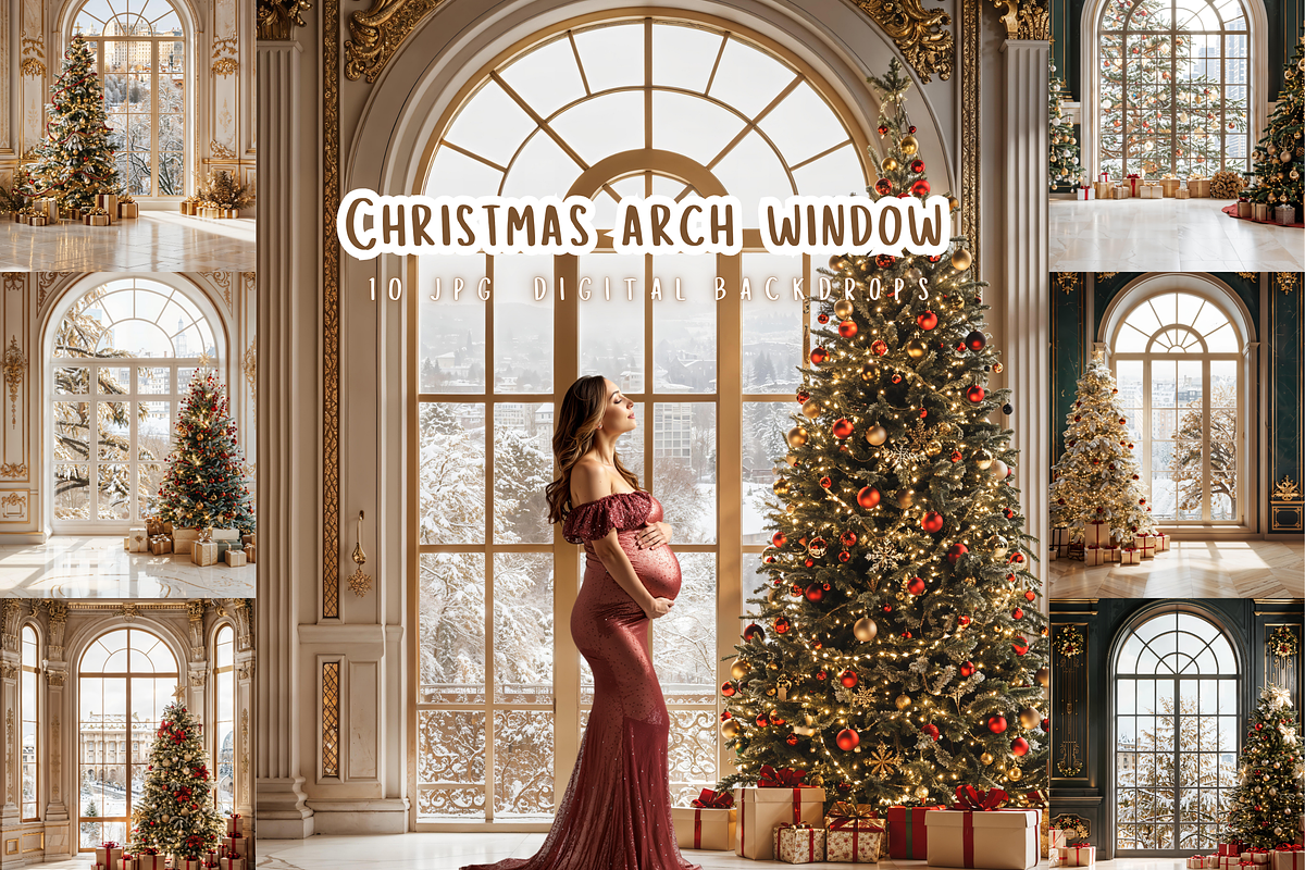 Christmas Arch Window Bundle, a Background Photo by Winwin Design Art (Photo 1 of 6)