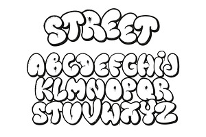 Bubble Graffiti Font. Inflated