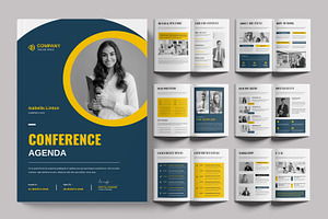 Conference Agenda Schedule Guide, a Brochure Template by ContestDesign