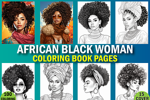 African Black Woman Coloring Book, a Brochure Template by Design Station