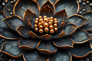 Exquisite metal lotus flower sculptu, a Photo by Tanuart