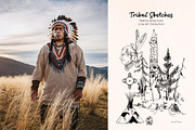 Tribal Sketche Pack, Native American, a Person Illustration by ArtPavo (Thumbnail 2 of 13)