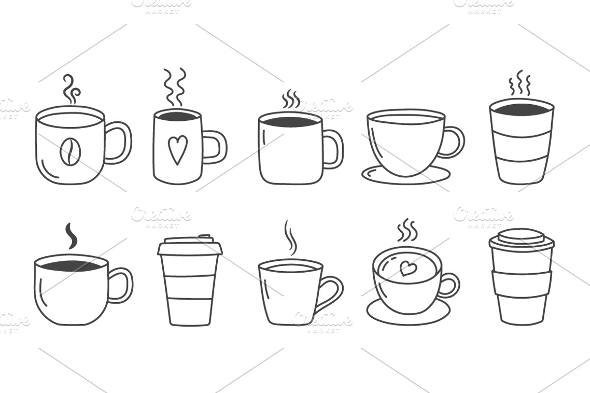Hand Drawn Coffee Cups, a Graphic by PixMarket (Photo 2 of 3)