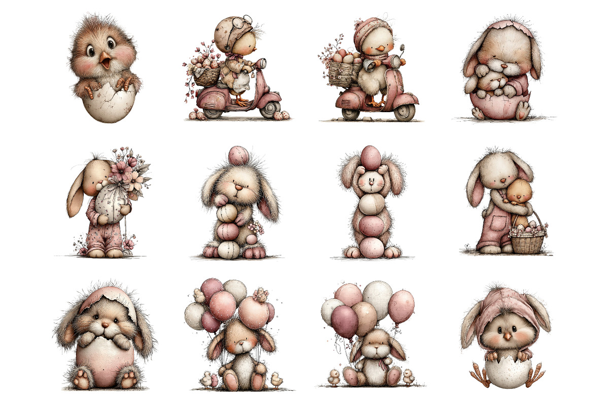 Whimsical Easter Clipart, an Illustration by SinaCreation (Photo 2 of 11)