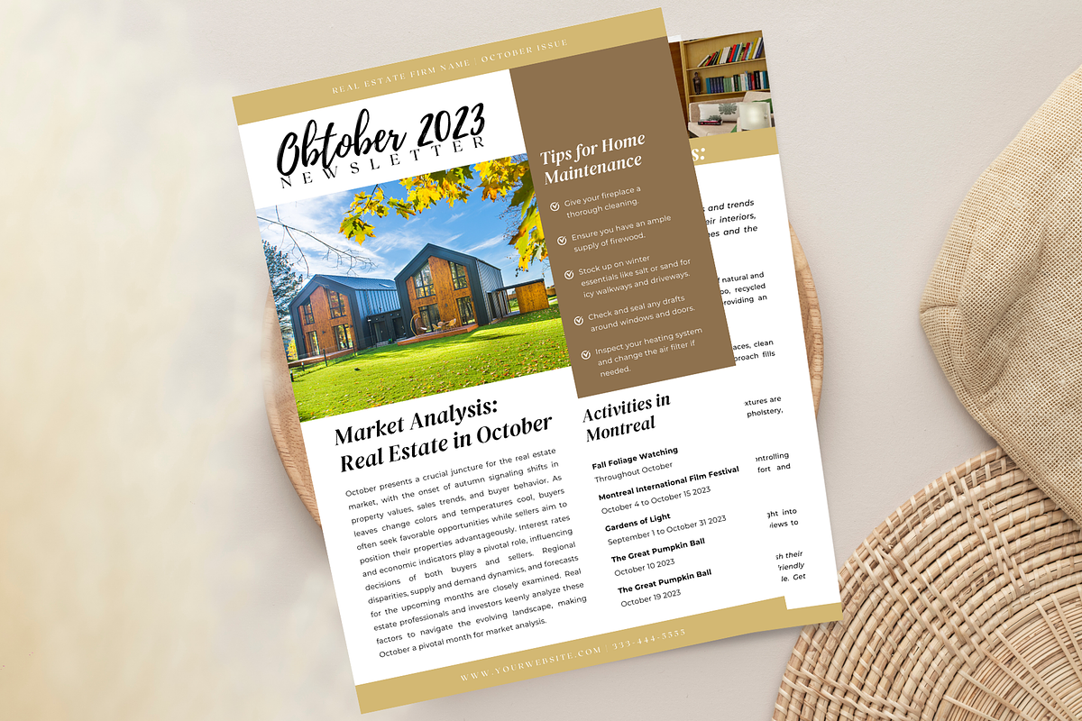 Real Estate Newsletter October, a Flyer Template by yesitisprintable (Photo 3 of 5)