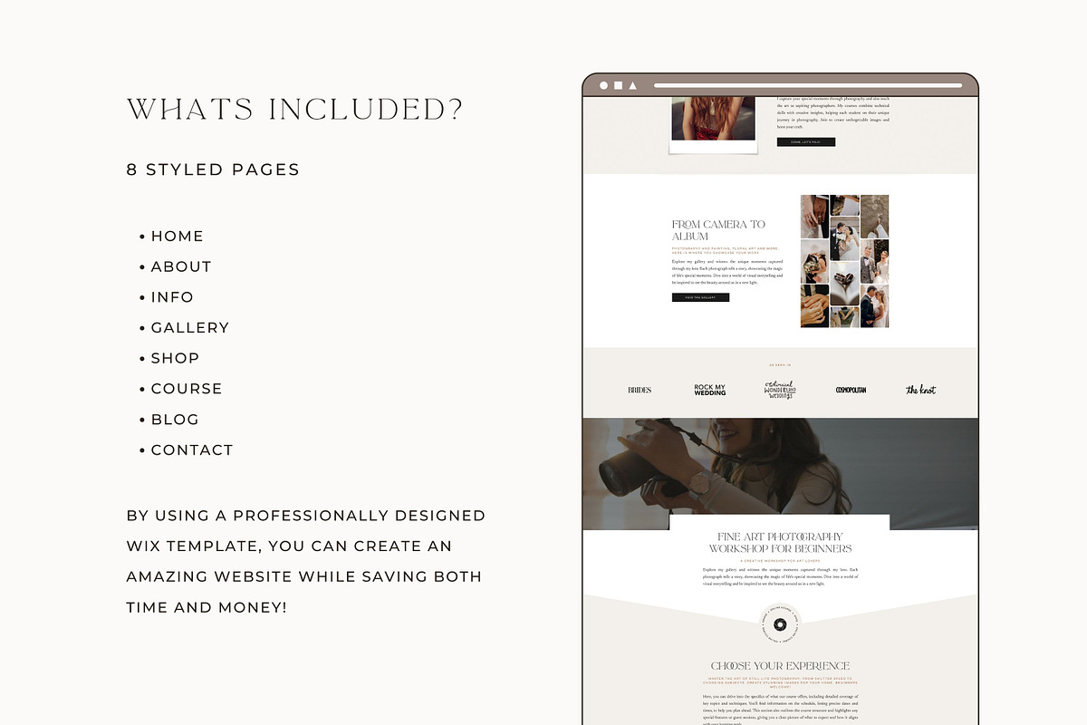 Wix Website Template - Photography, a Wix Template by Nes Design Co (Photo 13 of 19)