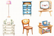 Watercolor Home Furniture Clipart, an Illustration by Libby Wishes (Thumbnail 5 of 7)