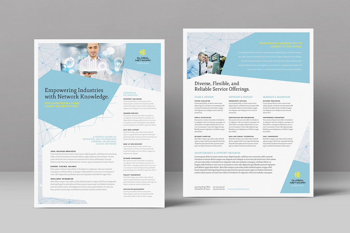 Global Network Datasheet Template, a Flyer Template by StockLayouts (Photo 1 of 5)
