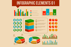 Retro Infographics Elements Set