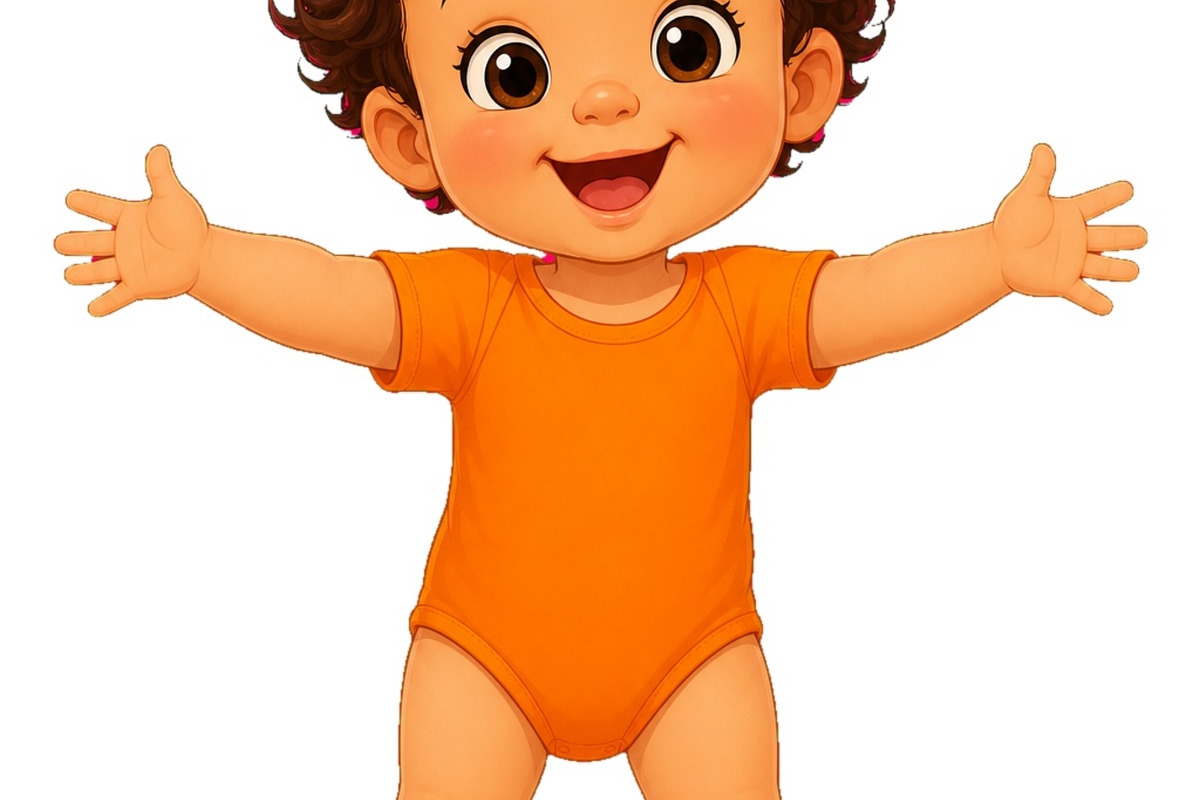 Cute cartoon toddler with curly hair, an Object Illustration by ZinetroN (Photo 2 of 3)