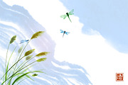 Japanese painting sumi-e. Flowers, a Decorative Illustration by Elina_Li (Thumbnail 3 of 15)