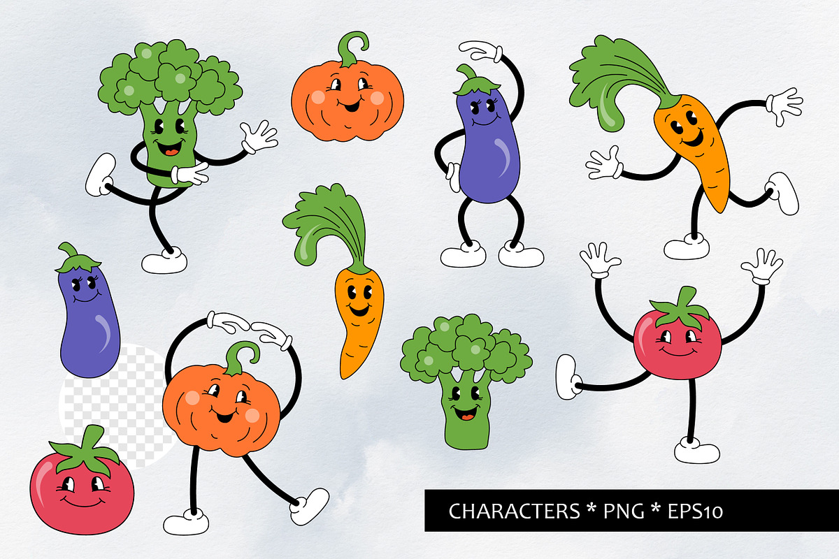 Fitness cartoon veggies. Vector., an Object Graphic by VaraNa Art (Photo 2 of 10)
