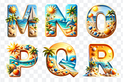 Summer Font Beach Alphabet Bundle, a Symbol Font by Bubble Pixel (Thumbnail 5 of 8)