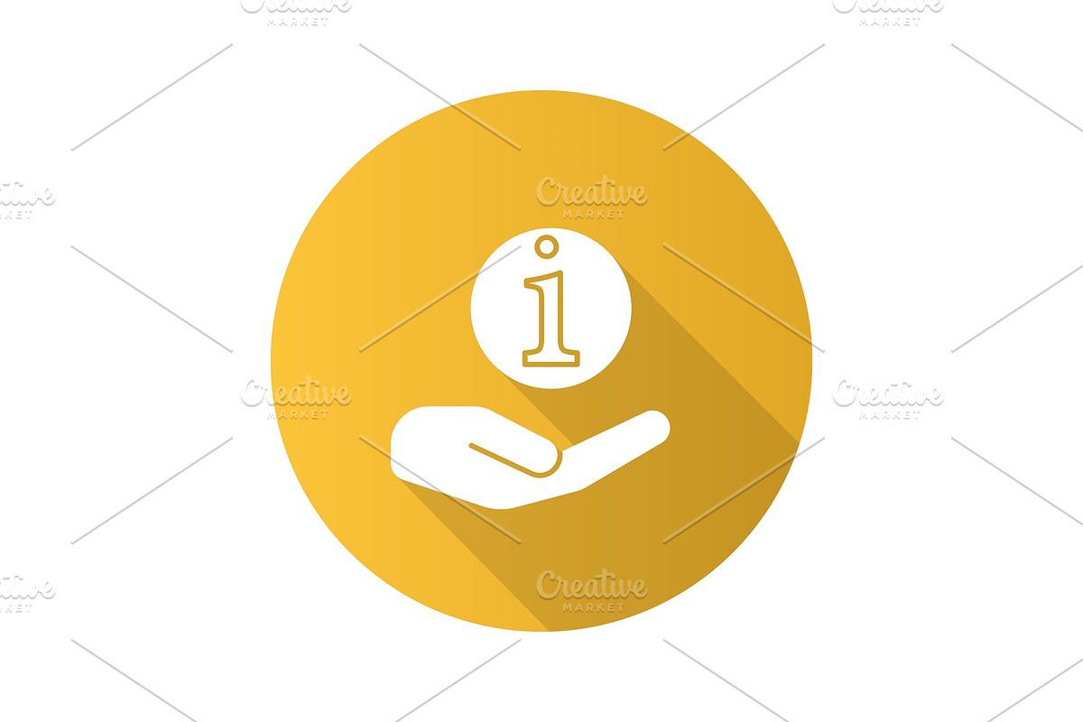Hand holding info sign icon, an Icon by bsd studio | Creative Market