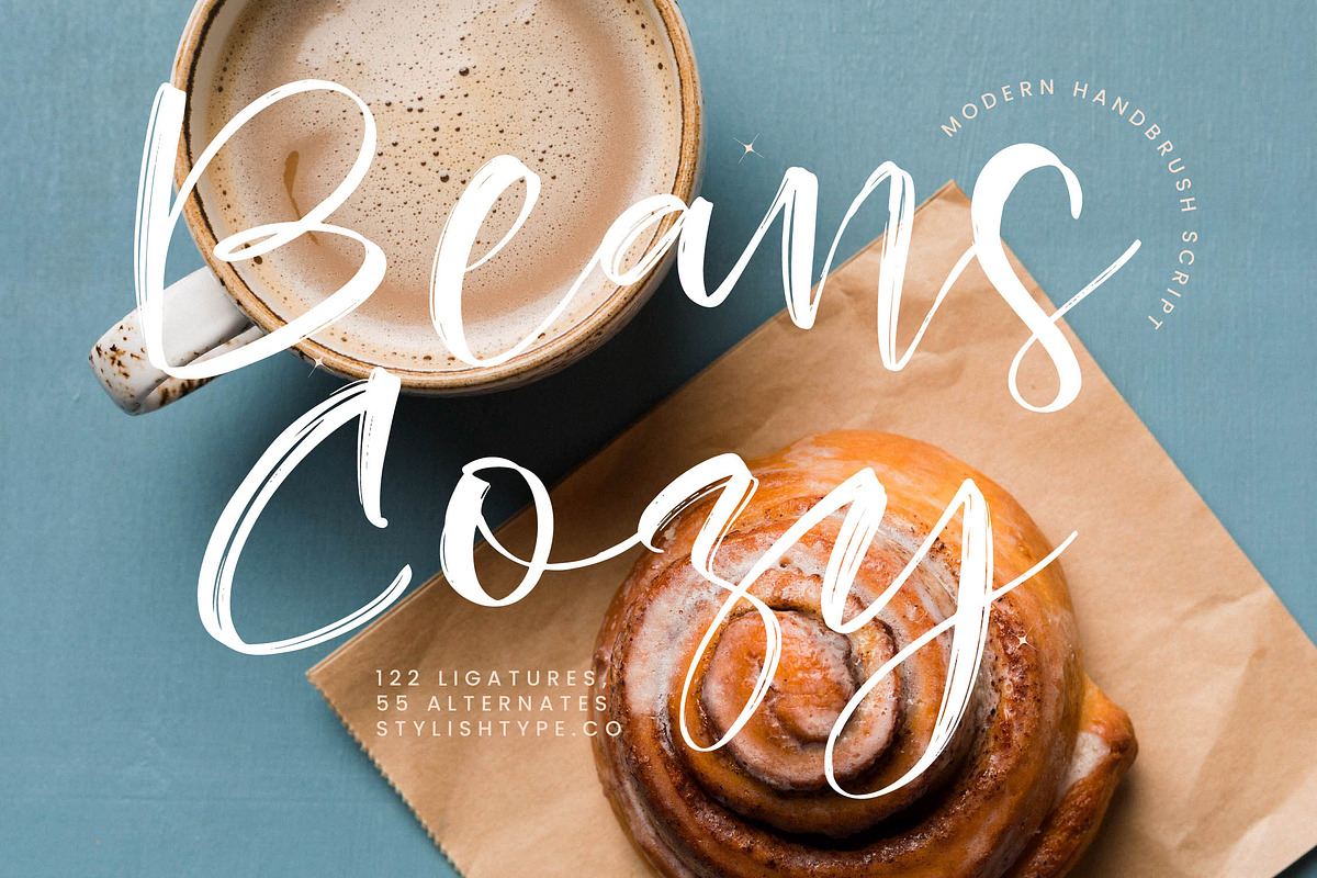 Beans Cozy Modern Handbrush Script, a Script Font by stylishtype.co (Photo 1 of 20)