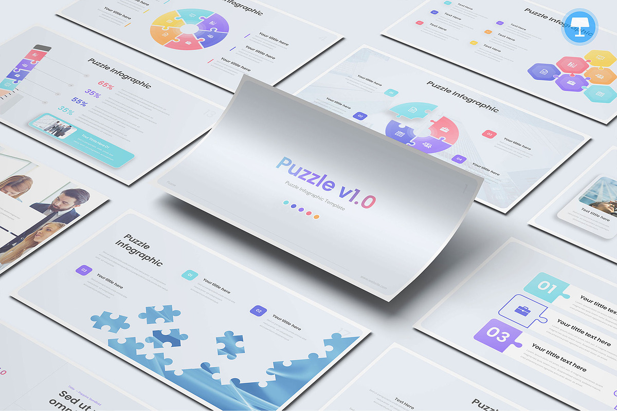 Puzzle Infographic Keynote, a Presentation Template by Pixslides (Photo 1 of 4)