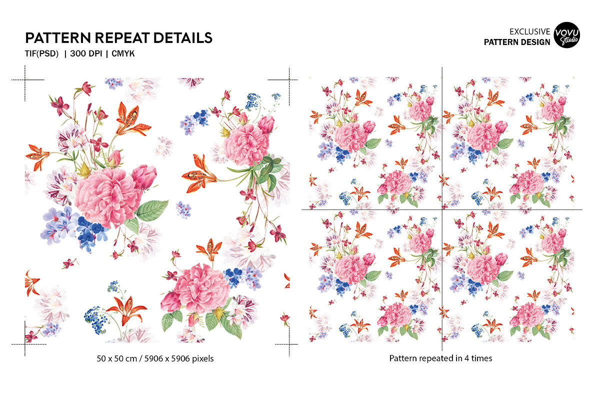 Floral pattern design, spring senses, a Pattern Graphic by VOVU Studio (Photo 8 of 10)
