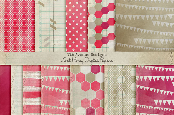 Sweet Honey Digital Paper preview 2