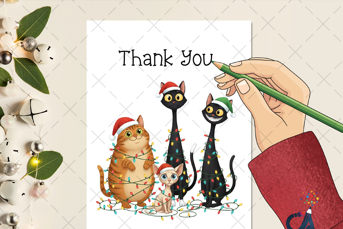 Funny Christmas Cats Sublimation Png, an Illustration by Creative Art (Photo 3 of 6)