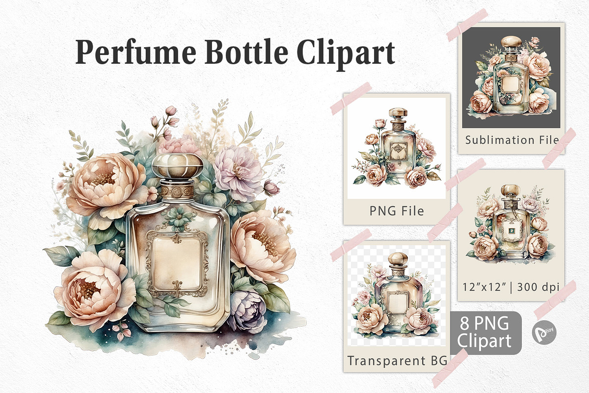 Perfume Bottle Clipart, a Graphic by Artnoy (Photo 1 of 5)