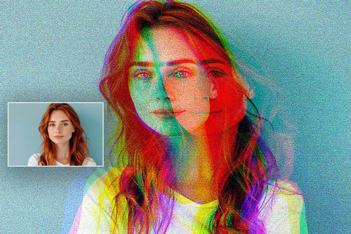 Glitch Photoshop Action, an Action Add-On by Vatdesign (Photo 3 of 4)