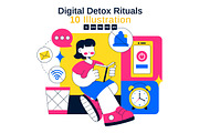 10 Digital Detox Ritual Illustration, a Person Illustration by denayunebgt (Thumbnail 1 of 4)