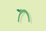 Green N Letter Logo with Leaf Accent, a Branding & Logo Template by Salman Shop (Thumbnail 1 of 4)