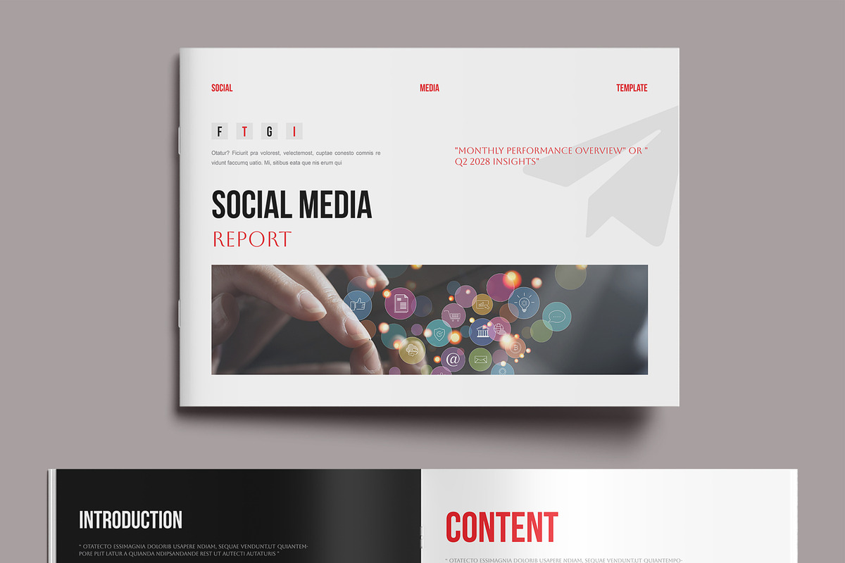 Social Media Report Template, a Brochure Template by MightyDesign (Photo 2 of 9)