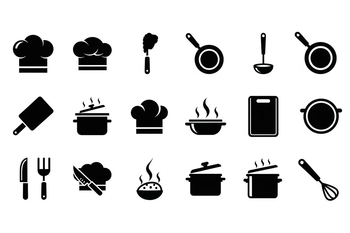 Kitchen Cooking Icon Vector Bundle, an Illustration by jahid234 (Photo 16 of 51)