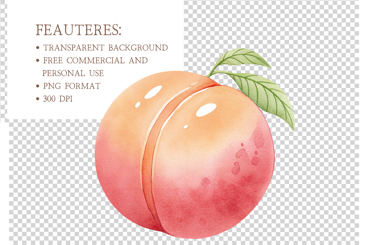 Sweet Little Peach Floral PNG Set, an Illustration by MockupWizard (Photo 3 of 4)