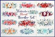 Elegant Watercolor Floral Border Set, an Object Graphic by Designs_River (Thumbnail 1 of 13)