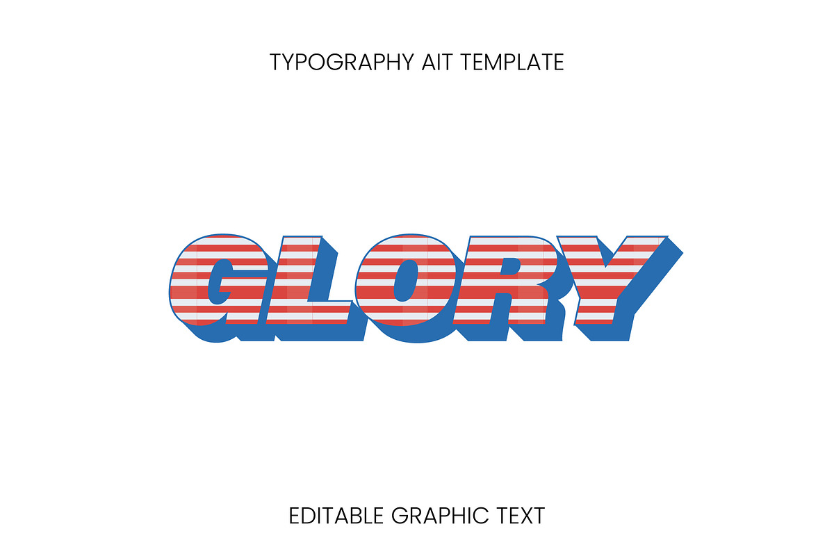 Striped 3D Retro Text Effect
