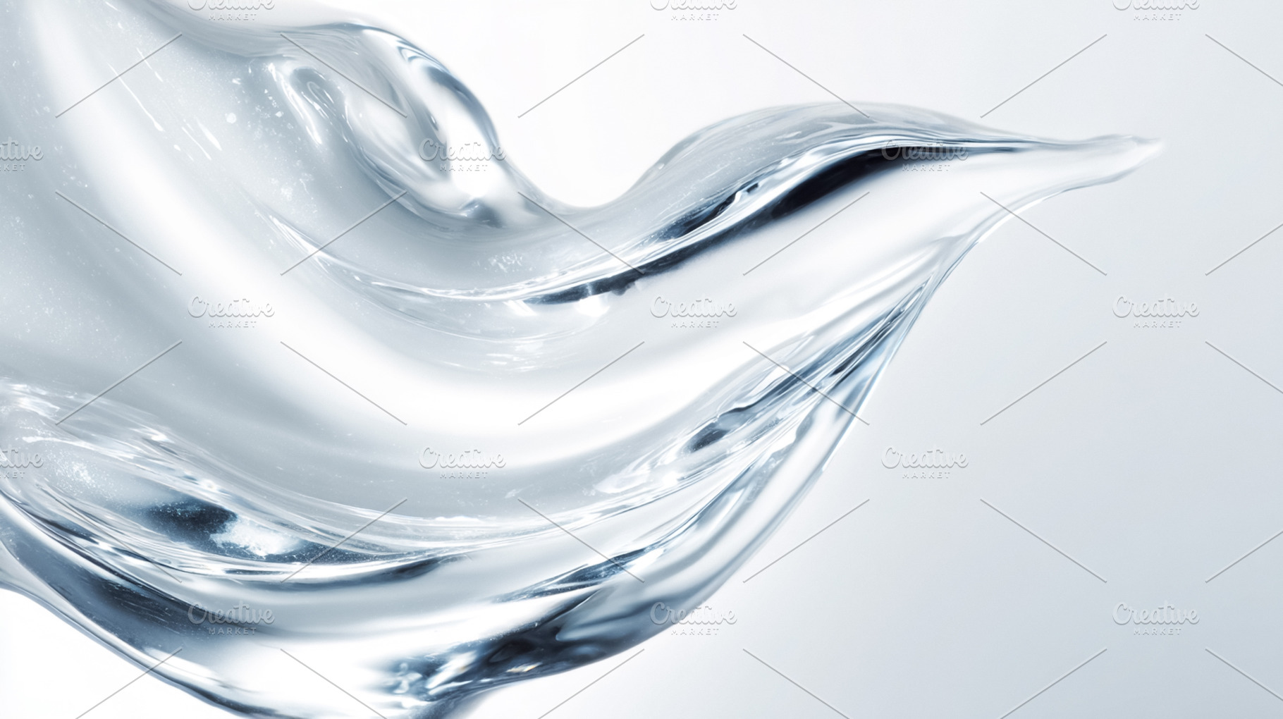 Clear liquid splashing in a clean wave creating an abstract dyna, a Photo by Studio ANNA