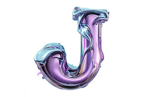 Liquid letter J in vibrant purple, an Illustration by tilialucida