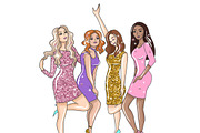 Party Girlfriend Clipart, a Person Illustration by GlamArtZhanna (Thumbnail 5 of 5)