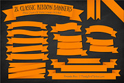 Orange Ribbon Banner Clipart, an Illustration by Amanda Ilkov (Thumbnail 2 of 4)