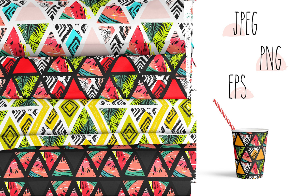 Summer geometry pattern set, a Pattern Graphic by Anastasy_helter (Photo 3 of 7)