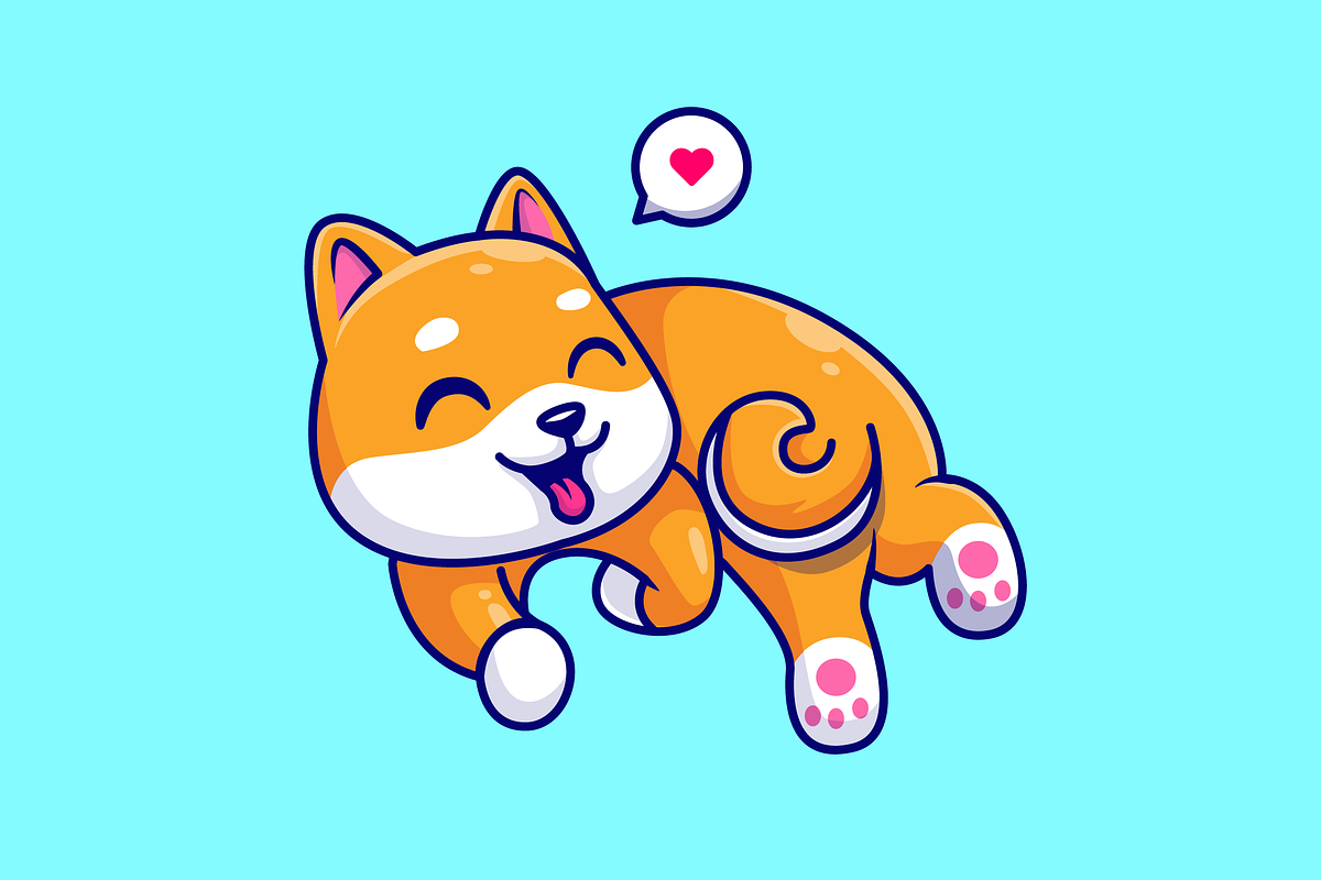 Cute Shiba Inu Dog Playing With Tail, an Animal Illustration by Catalyst Labs