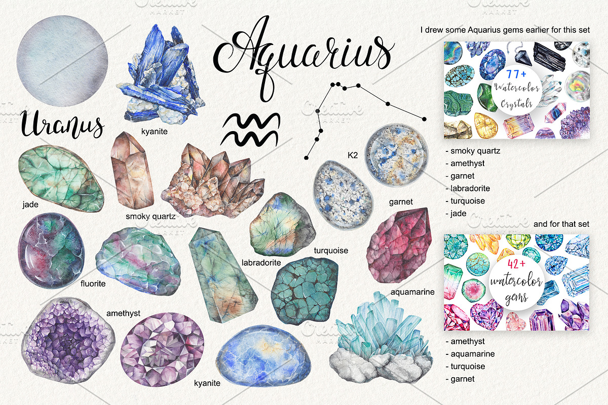 Birthstones Planets Zodiac Crystals, an Illustration by Alena Solonshchikova (Photo 2 of 13)