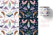 Ocean clipart & digital paper, a Decorative Illustration by Yelloo Fish (Thumbnail 11 of 19)