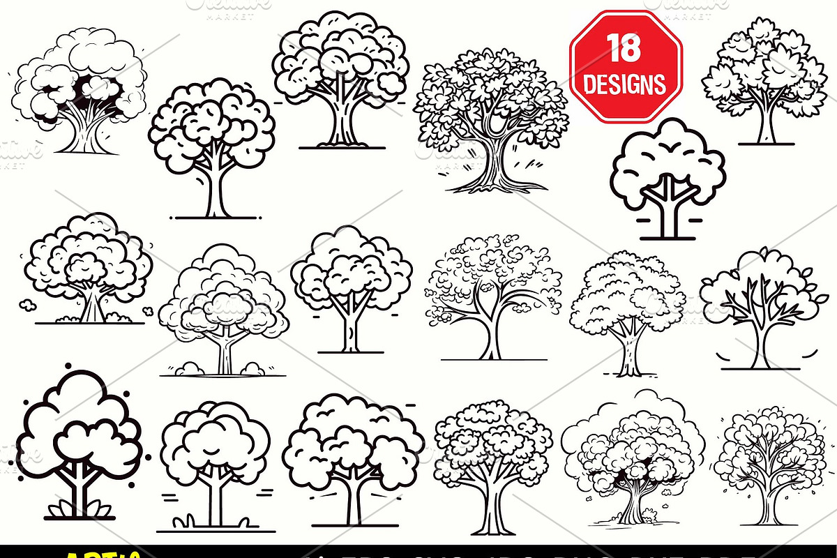 Tree Vector Bundle Forest silhouette, an Object Illustration by ARTify Illustrations (Photo 1 of 3)