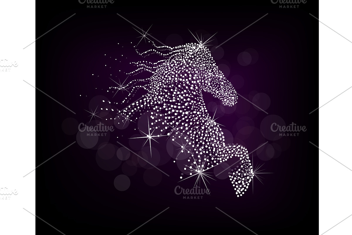Constellation Horse. hand drawn. Not, an Animal Illustration by Nenahliadava Design