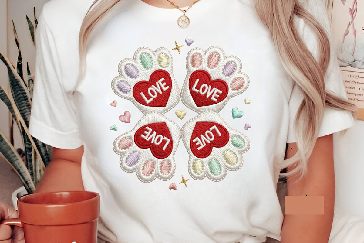 Love Dog Paw Embroidery Design, an Illustration by Designking (Photo 6 of 6)