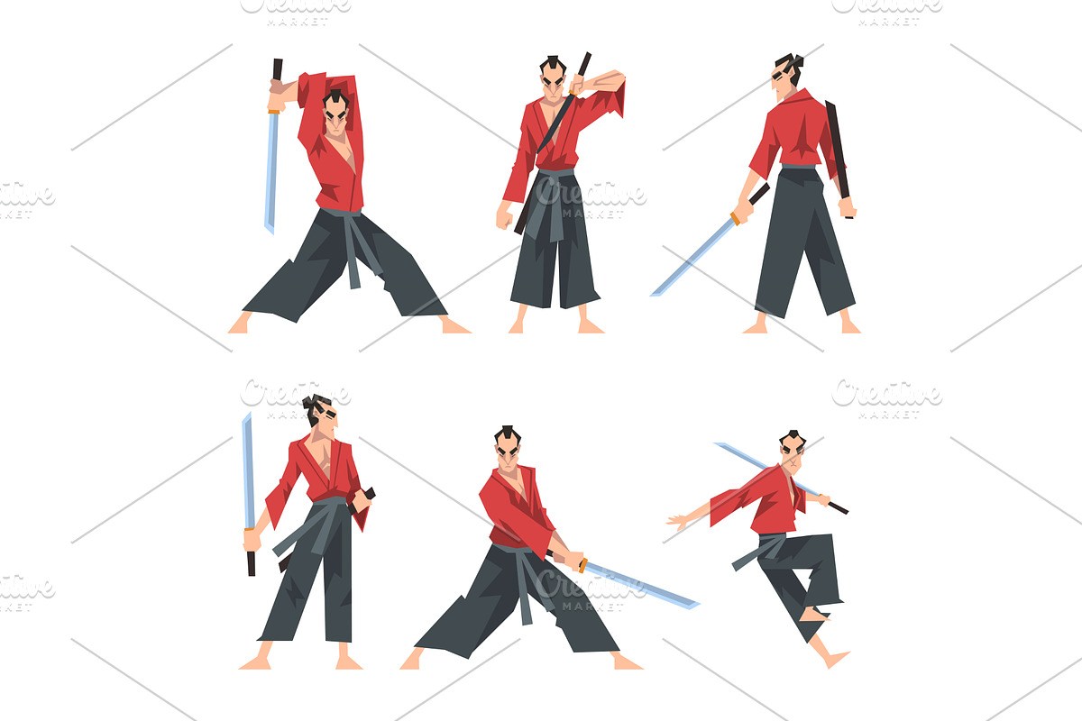 Man Samurai Warrior as Asian, a Person Illustration by TopVectors