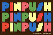 Pinpush - Retro Sans Serif Display, a Sans Serif Font by BTYPE (Thumbnail 1 of 13)