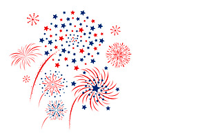 Vector Fireworks On White Background